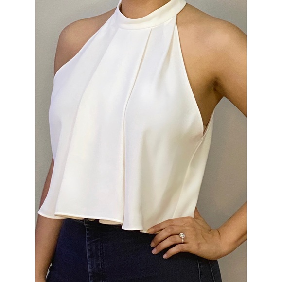 zara white halter top